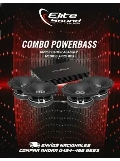 Combo 1 amplificador power bass + 4 medios power bass